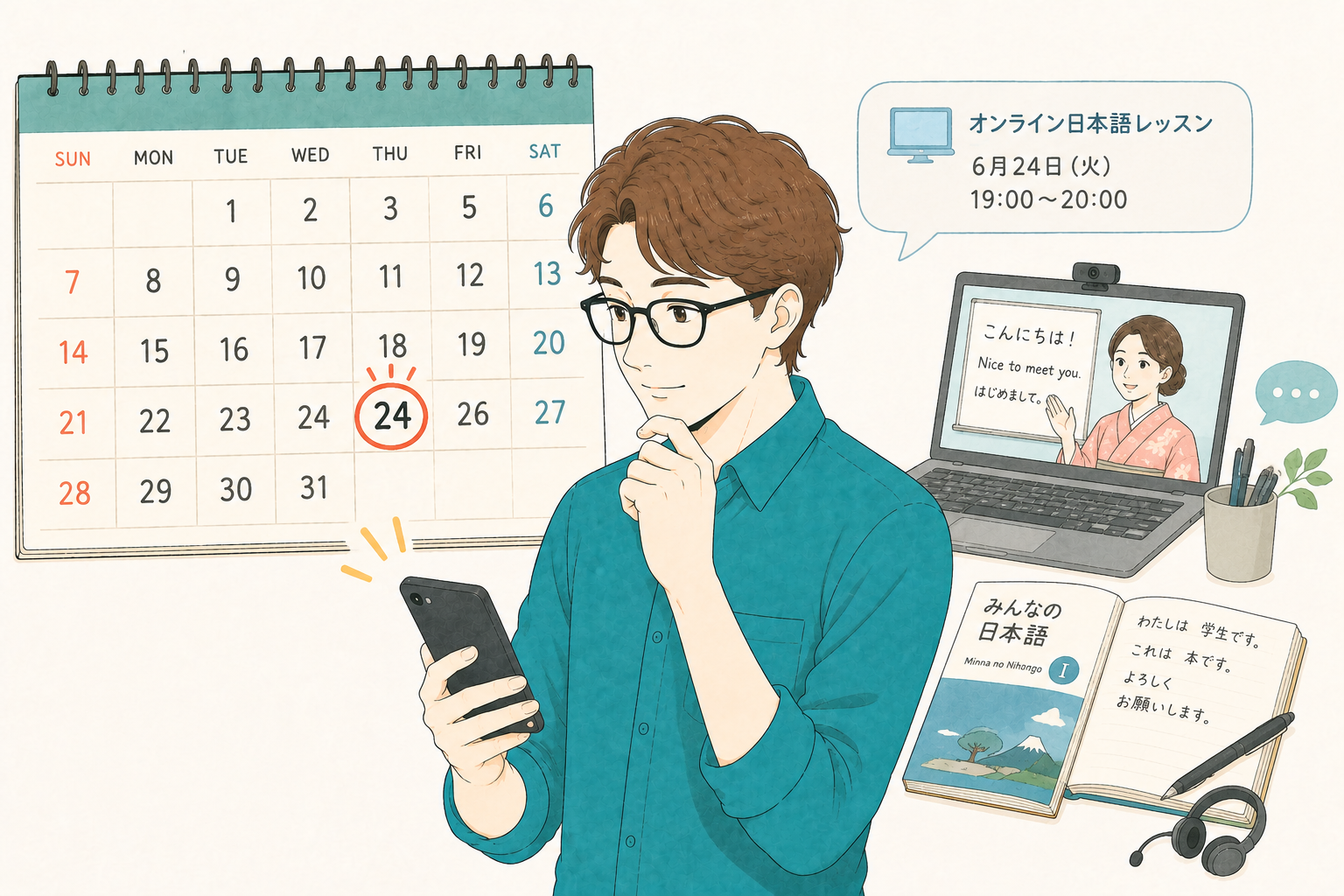 オンライン日本語レッスンの申込み